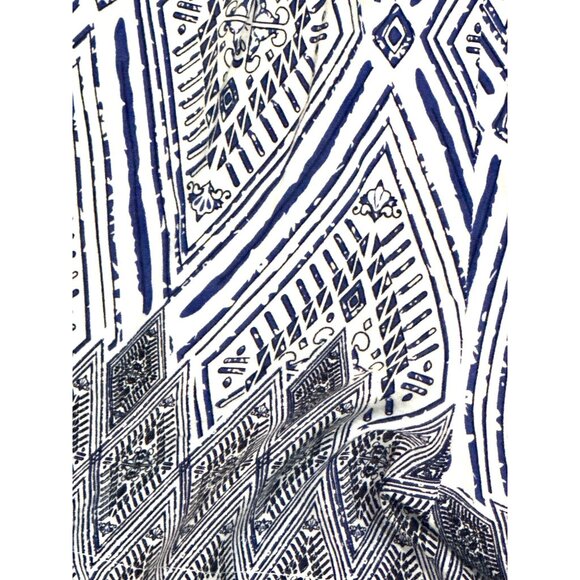 CCC Wide Leg Summer Romper Sleeveless Blue White Casual Geometric Print Size Sm - Picture 3 of 3